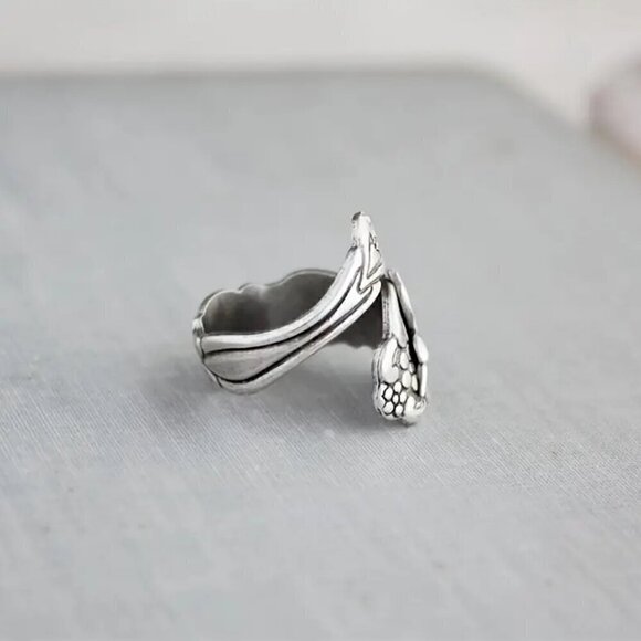 Boho Flower and Hummingbird Adjustable Spoon Ring #1357 - Picture 14 of 14